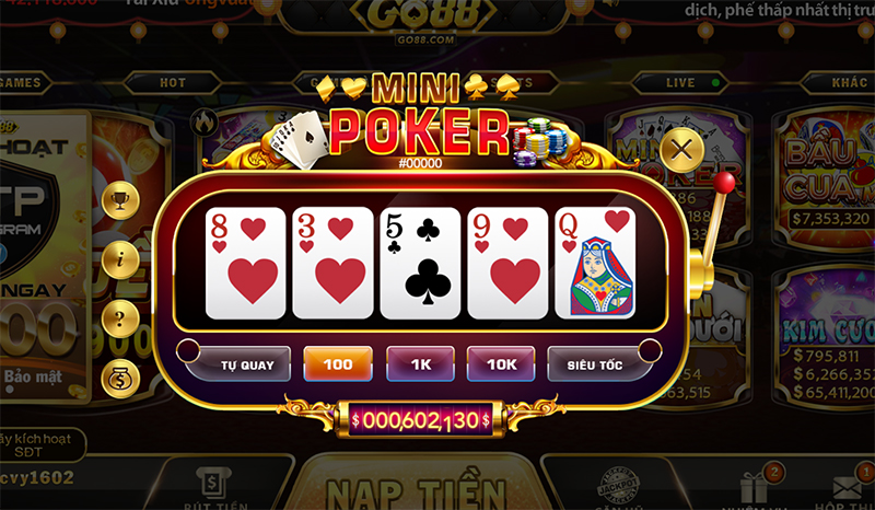 Game Mini Poker là gì? Cách chơi Mini Poker tại GO88 dễ dàng