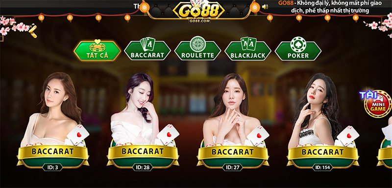 Live Casino – Sảnh game Casino siêu khủng và hấp dẫn tại Go88